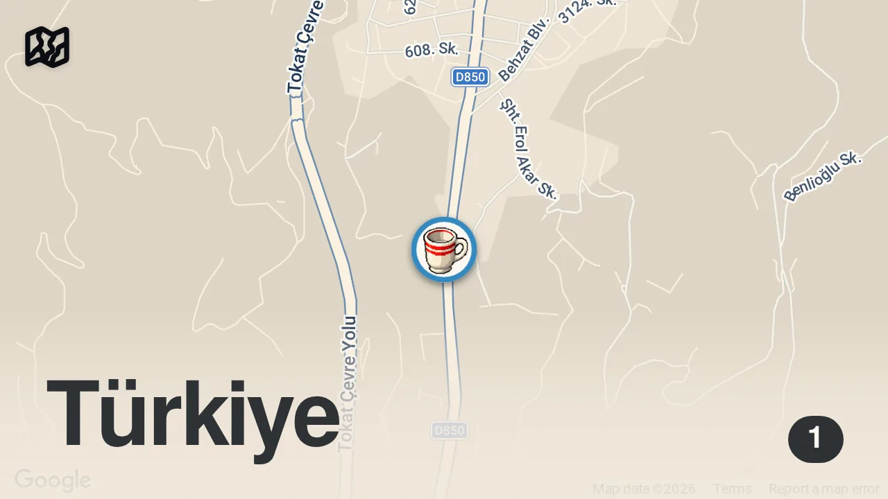 Map of 1 spot from 7 ÇEŞİT YAPIYORLAR! | TOKAT SAKLIBAHÇE