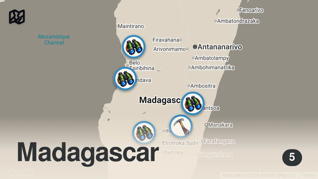 Map of 5 spots from 5 places you cannot miss in Madagascar 🇲🇬☀️ #mymadagascar #madagascar #visitmadagascar #travel