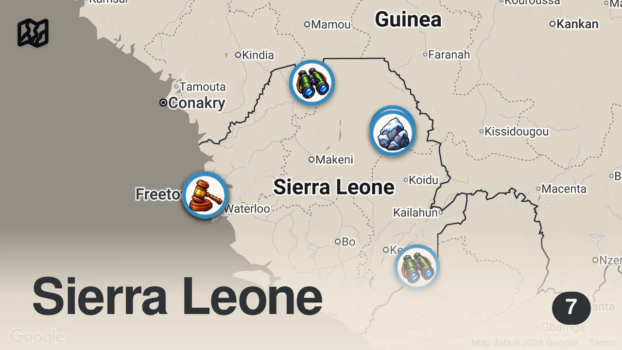 Map of 7 spots from Deep Inside Most Dangerous & Largest Slum In Freetown, Sierra Leone 🇸🇱 (the state failed them)