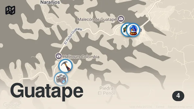 Map of Day Trip to Guatape, Colombia: El Penol and Street Food! 🇨🇴
