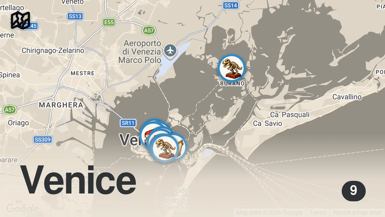 Map of 9 spots from Finding The Real Venice | The Fascinating True Story of Venice, Italy