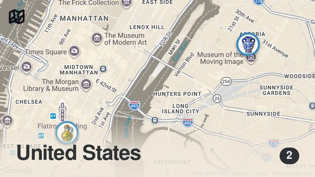 Map of Finding where Greek people eat Greek food in New York City