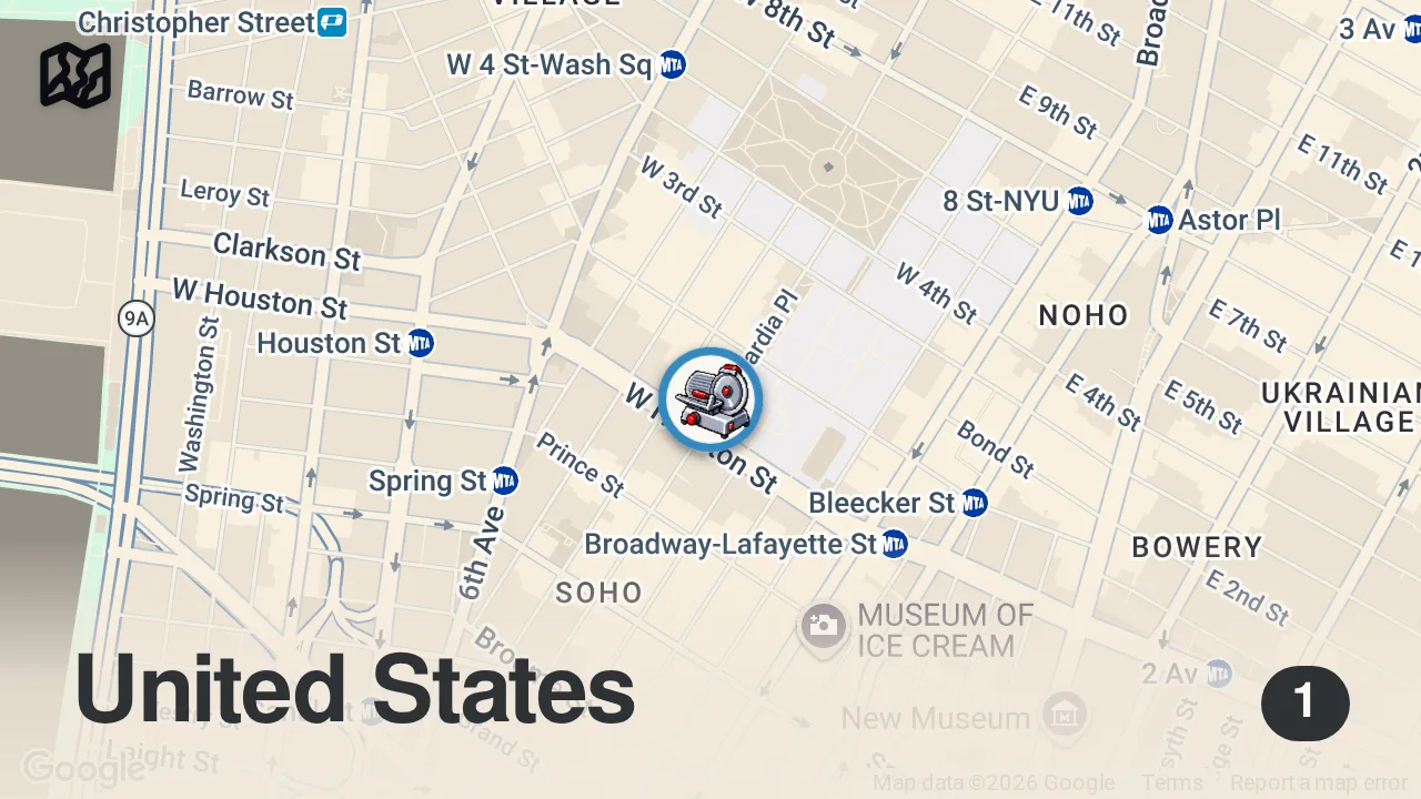 Map of 1 spot from Trying the viral NYC chopped sandwich