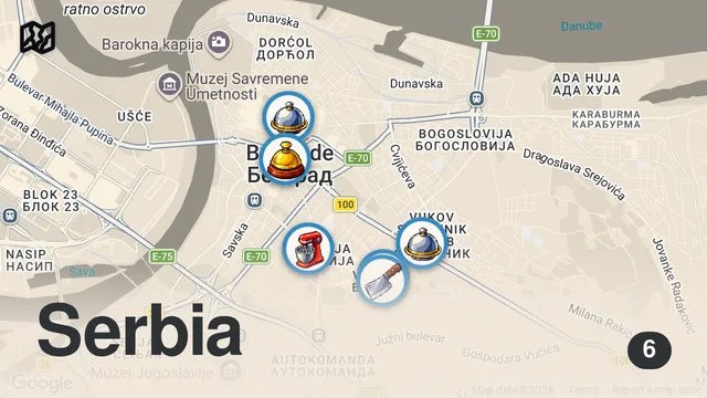 Map of 24 Hours SERBIAN STREET FOOD in Belgrade - Is This The BEST Food City in The Balkans?