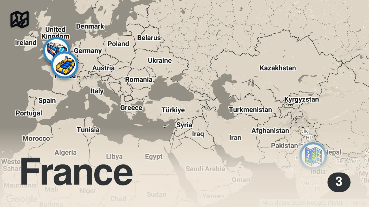 Map of 3 spots from HOW TO SAVE MONEY WHILE TRAVELING W/ RAYAWASHERE