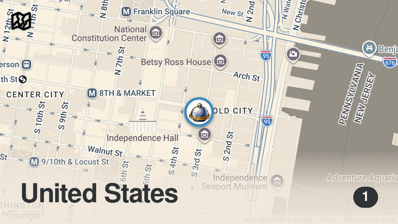 Map of 1 spot from Extremely underrated breakfast in Philly.