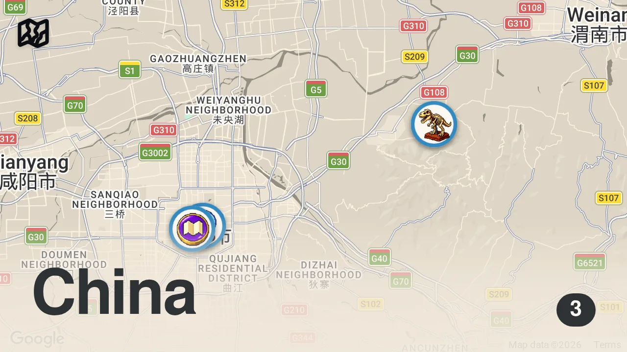Map of 3 spots from Must-Try MUSLIM CHINESE FOODS in Xi'an, China (Insanely Delicious)