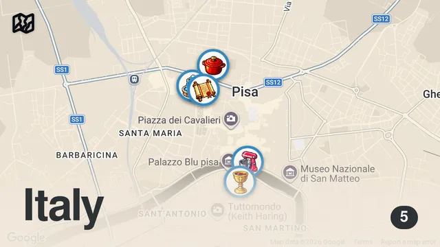 Map of 24 Hours In PISA - Best Local Pasta & Italian Street Food!