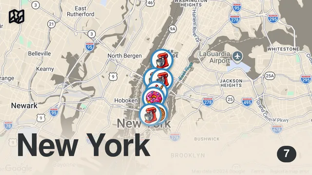 Map of Finding the BEST BAKERIES in NEW YORK CITY