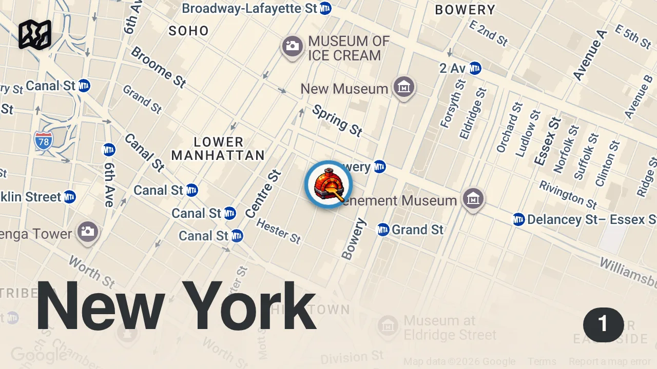 Map of 1 spot from Barstool Pizza Review - Ceres (New York, NY)