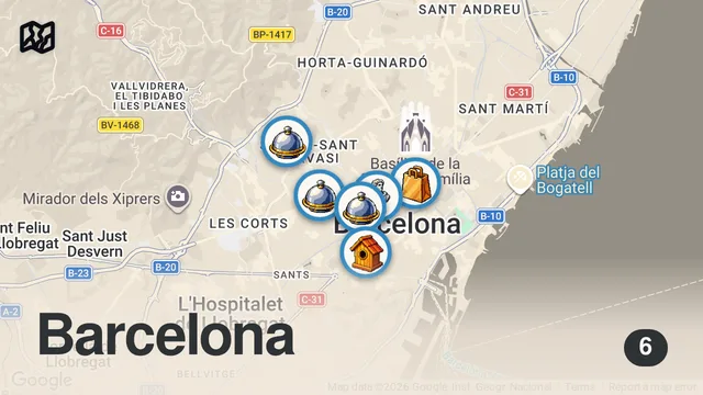 Map of 12HRS in BARCELONA - A 3 Michelin Star Chef Shows Us Where He Eats