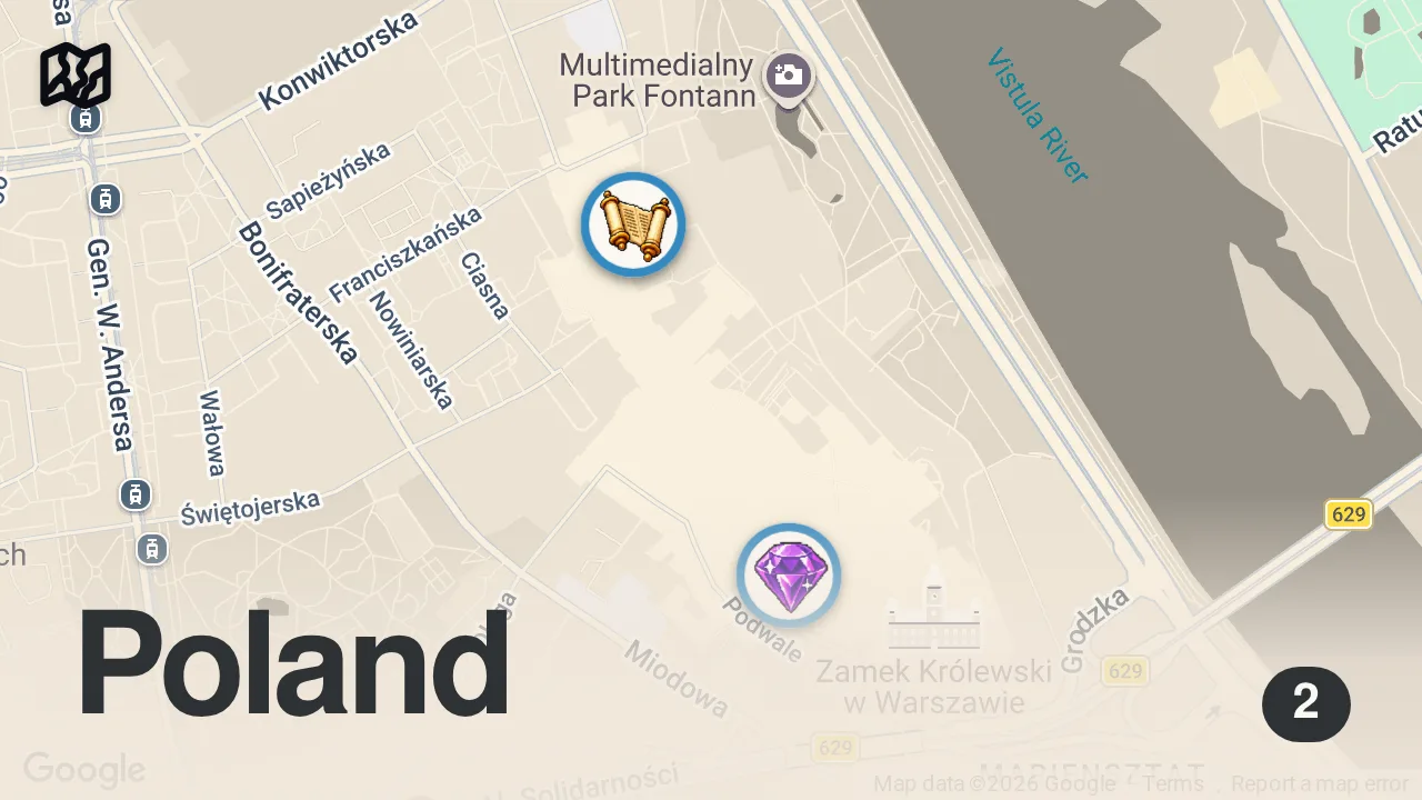 Map of 2 spots from 3 FAKTY, KTÓRYCH NIE ZNASZ O STARÓWCE W WARSZAWIE