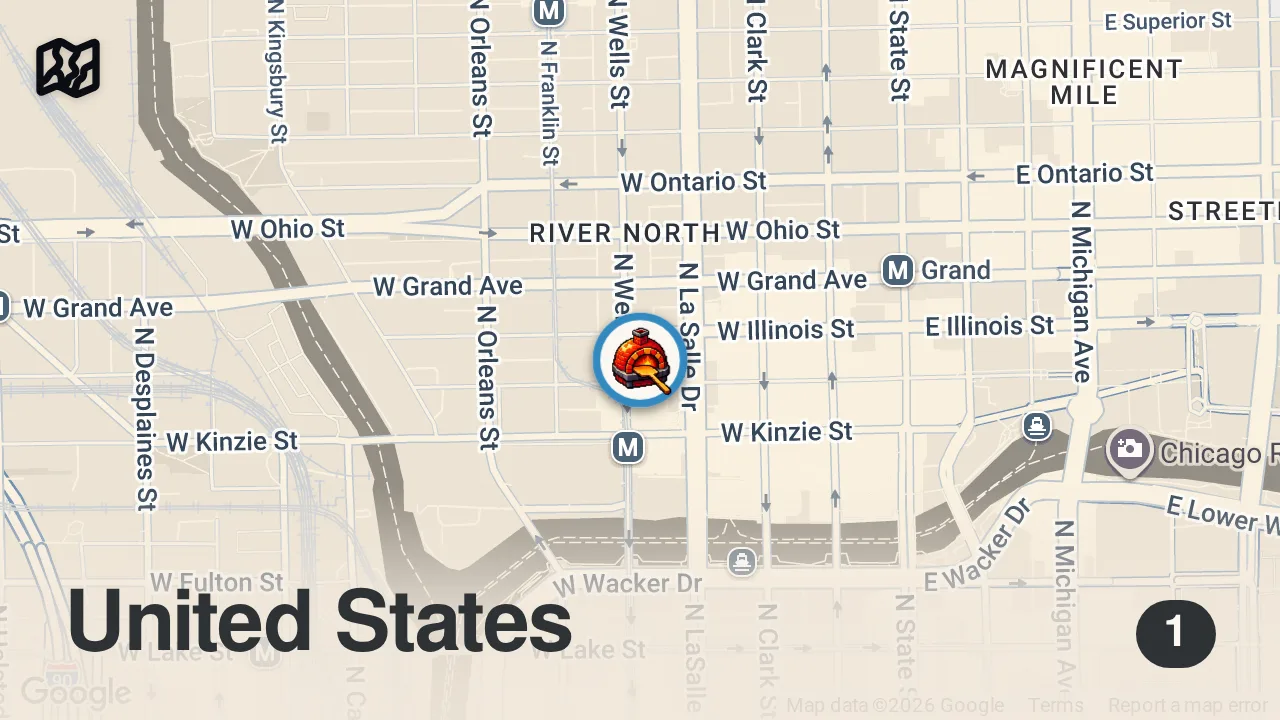 Map of 1 spot from Is deep dish pizza an acquired taste? #shorts