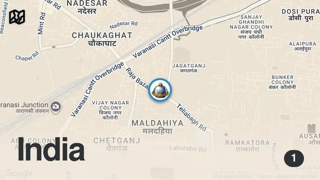 Map of NEXT LEVEL Vegetarian Food in VARANASI - Indian Street Food tour of Banaras, India