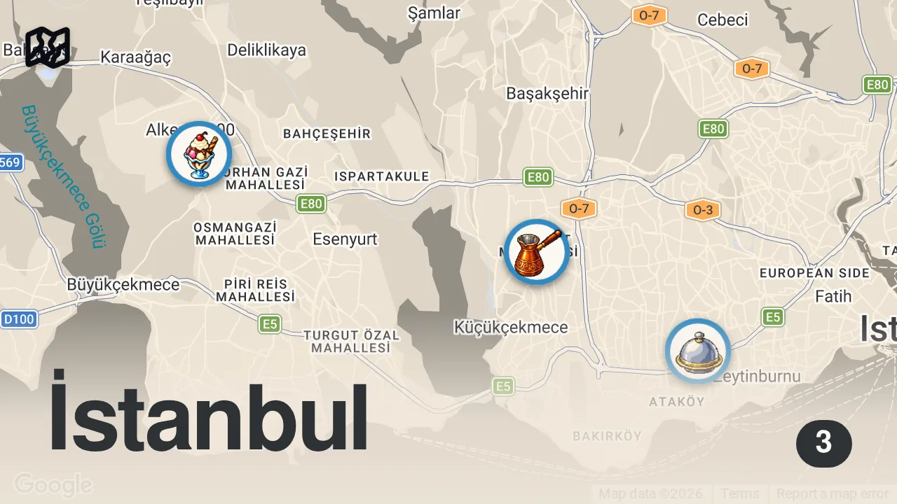 Map of 3 spots from 3700 TL ÖDEDİM 😊
