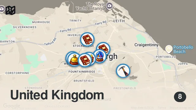 Map of my first solo trip to edinburgh 🏰overcoming my travel anxiety
