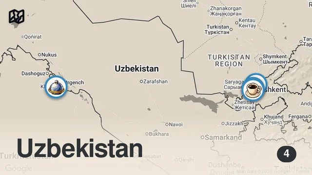 Map of 30 MUST TRY Uzbekistan Dishes That Will Change Your Life 🇺🇿
