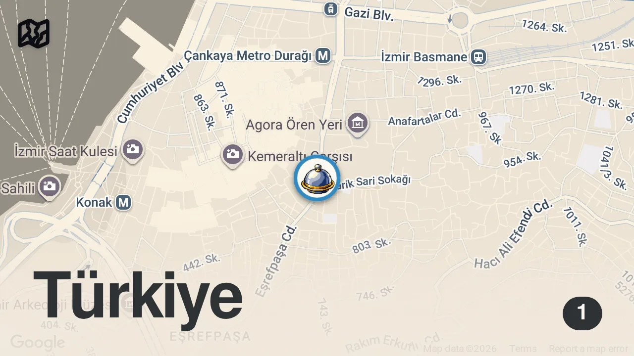 Map of 1 spot from İstanbul’da İzmir Usulü Söğüş #shorts