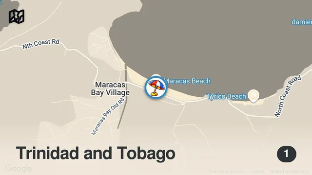 Map of Bake and Shark!! #1 FAST FOOD in Trinidad and Tobago - Maracas Bay!!