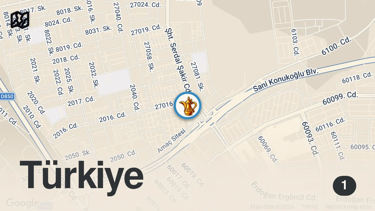 Map of 1 spot from Gaziantep in meşhur tırnaklı pidesi🙋🏻♀️