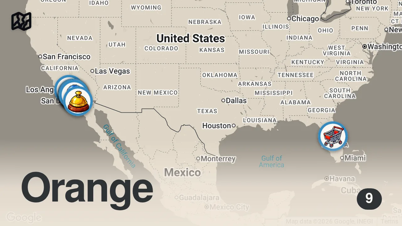 Map of 9 spots from A couple days in CALIFORNIA! But things didn’t go to plan… (travel vlog)