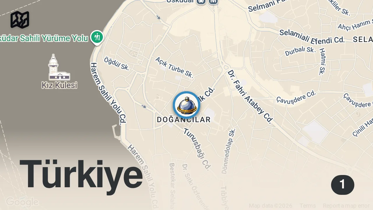 Map of 1 spot from Bir Sos, Bir Ekmek… Her Şeyi Değiştirdi 👉🏻 Kokoreç’te Devrim, Salacak Kokoreç, Üsküdar