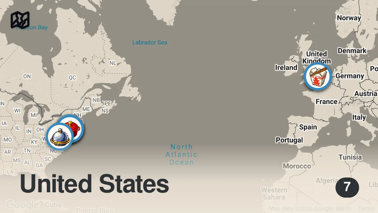 Map of 7 spots from A Michelin-Starred Marathon — Mise En Place