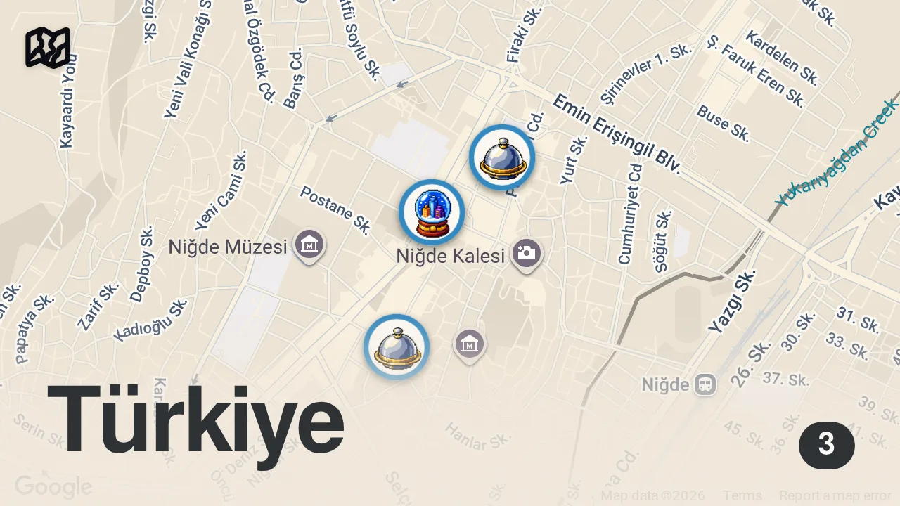 Map of 3 spots from BU 3 MEKAN ŞOK ETTİ!