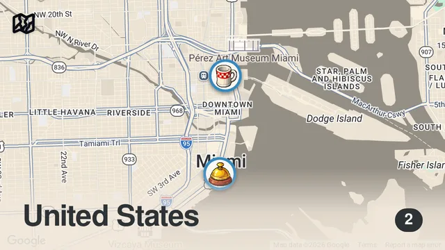 Map of INSIDE Miami's GREATEST All You Can Eat TOMAHAWK STEAK & Seafood BRUNCH BUFFET!