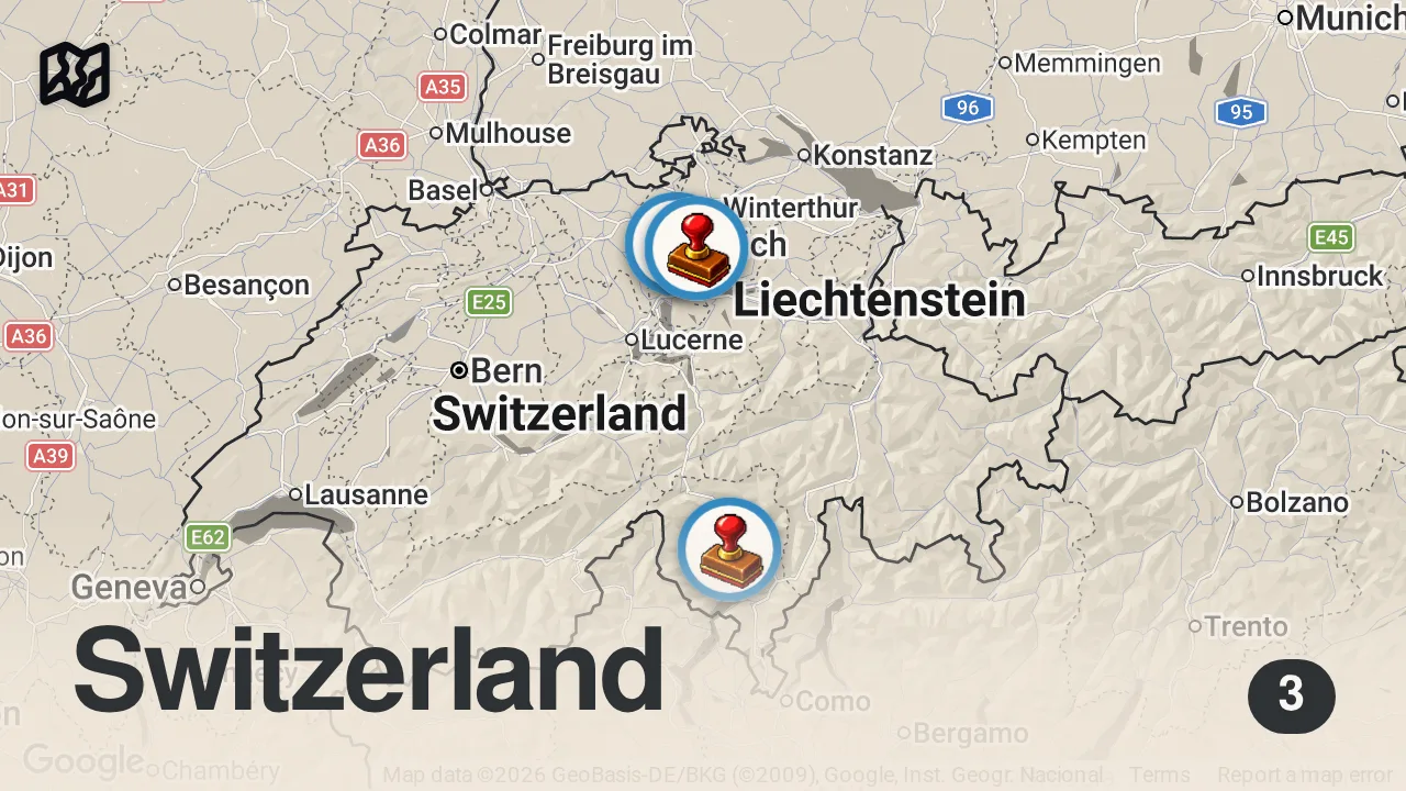 Map of 3 spots from Incredible Top 10 Most Popular Dishes in Switzerland || Traditional Swiss Dishes | Swiss Street Food