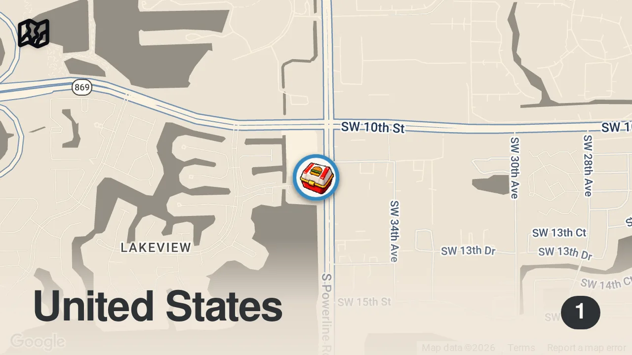Map of 1 spot from Eating The Best Burger In My NEW City... (South Florida)