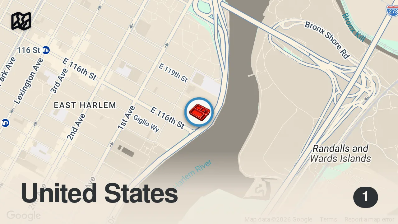 Map of 1 spot from Building a COSTCO CAFETERIA OUTSIDE in NYC #shorts