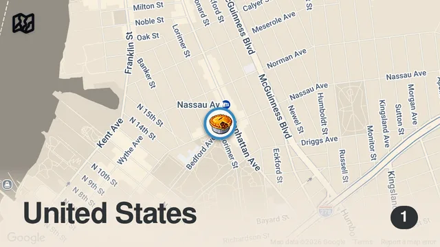 Map of The BEST PANCAKES IN NYC?! A brunch date at Five Leaves in Greenpoint, Brooklyn. 🥞🍔 #DEVOURPOWER