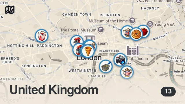 Map of LONDON Food Guide | 15 Great Places to Eat!