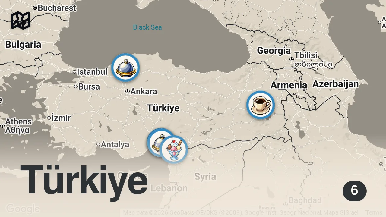 Map of 6 spots from BEN YERİM EŞİM ÖDER SERİSİ!!!