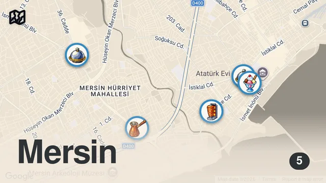 Map of UNIQUE Street Food in Turkey 🇹🇷 | NEXT LEVEL Tantuni Master +  Street Food Tour in Mersin, Turkey