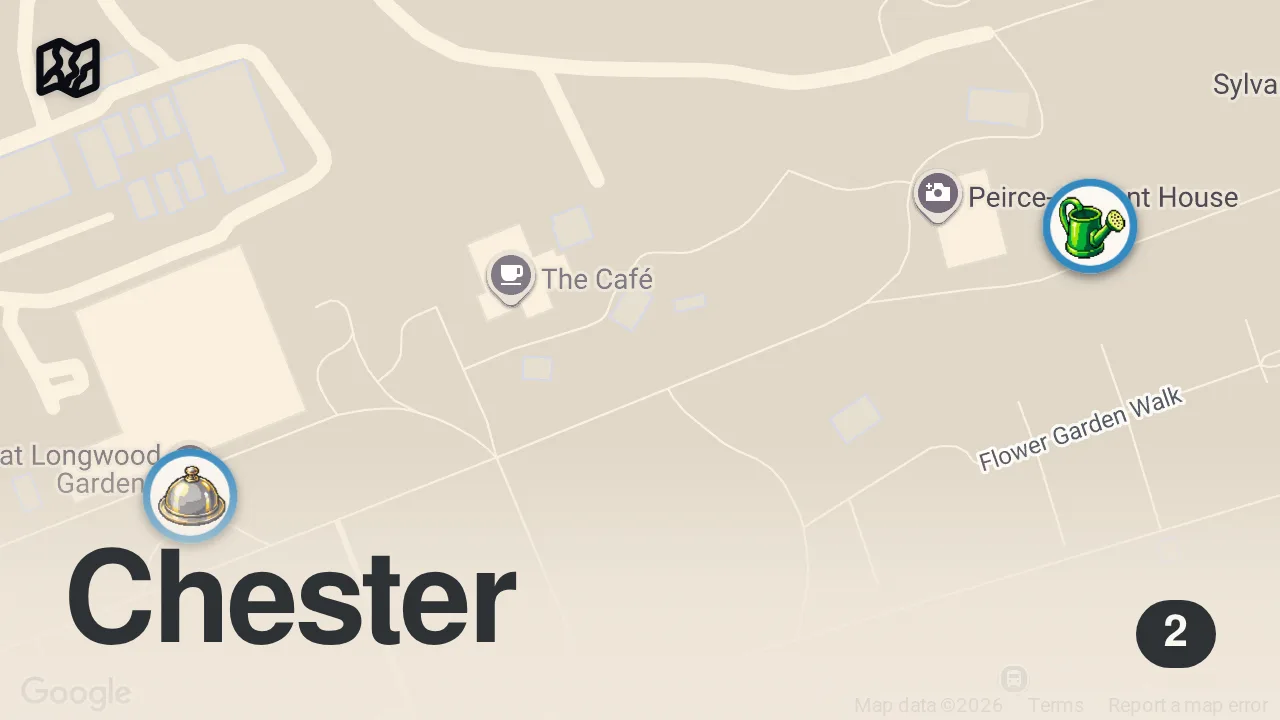 Map of 2 spots from Chef & The Gardener Tour