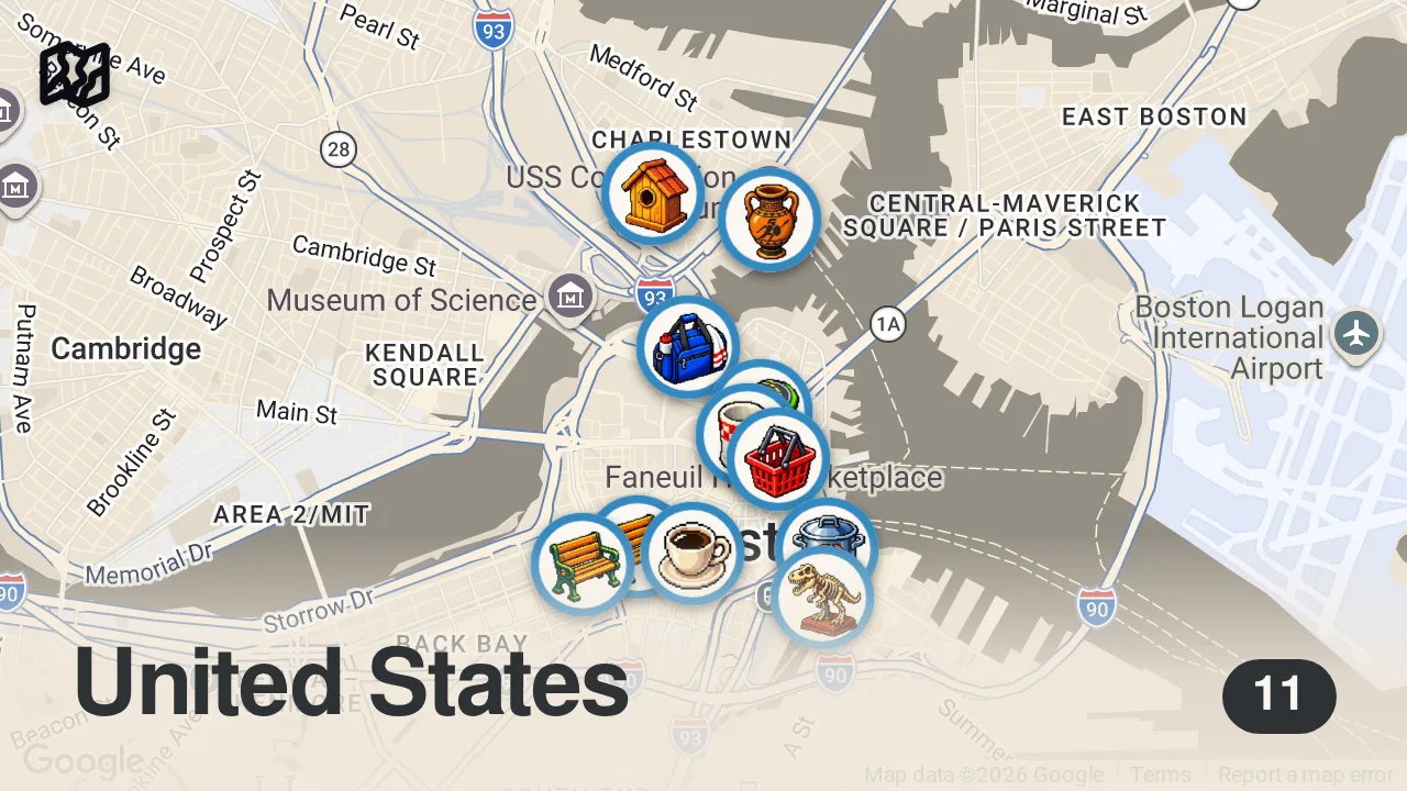 Map of 11 spots from 48 Hours in Boston | Must See, Do and Eat