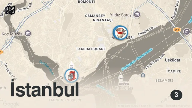 Map of İSTANBUL KAHVALTI VLOG (Çakallı menemeni, Göçmen böreği, Focaccia sandviç) - Ayaküstü Lezzetler