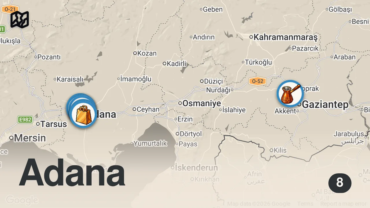 Map of 8 spots from 3 SAATTE 6000 TL SERİSİ !!! ADANA