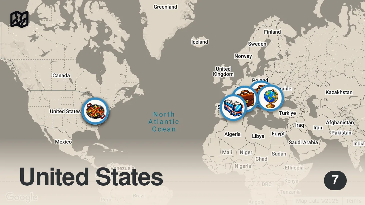 Map of 7 spots from Come fare un VIAGGIO LOW COST FAI DA TE 🤩❌💰 (senza farti mancare nulla😍)