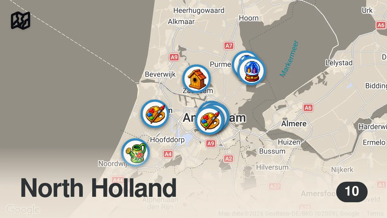 Map of 10 spots from Epic Dutch Food Tour in Amsterdam: Ultimate Guide 🇳🇱