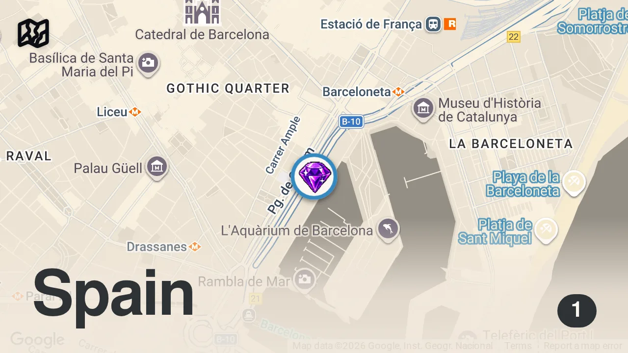Map of 1 spot from 24 Hours In Barcelona (THE ULTIMATE FOOD GUIDE)