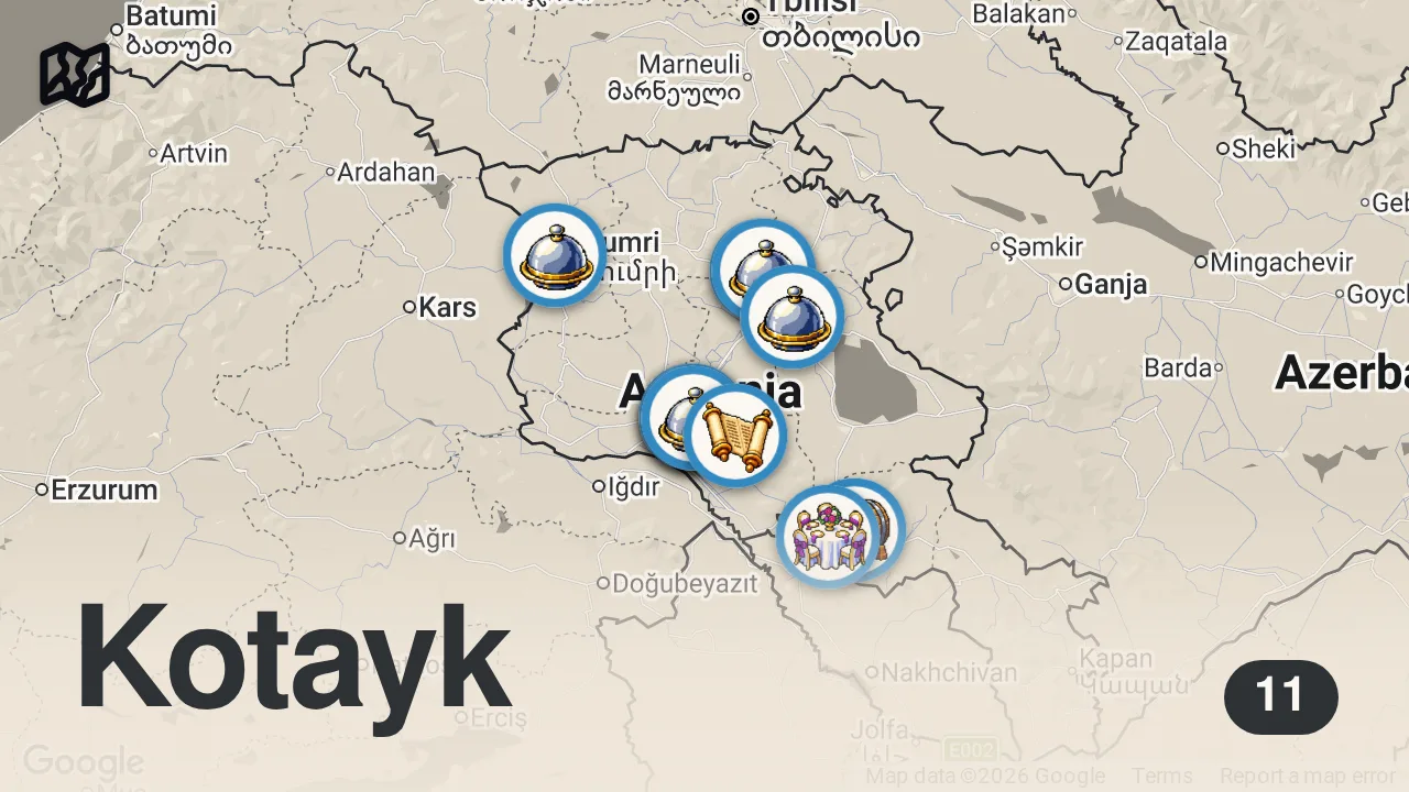 Map of 11 spots from I Went to Armenia for the Food!! 🇦🇲