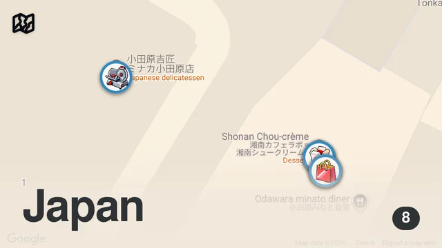 Map of 【ミナカ小田原】食べ歩き vlog │ おすすめグルメ７選！小田原観光／神奈川グルメ／箱根／人気