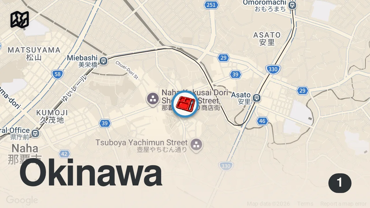 Map of 1 spot from POV: you just landed in Okinawa 🇯🇵