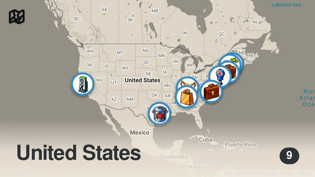 Map of 9 spots from American Factory Marathon – Dan Does