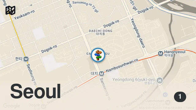 Map of BEST KOREAN BBQ IN SEOUL | GANGNAM SOUTH KOREA