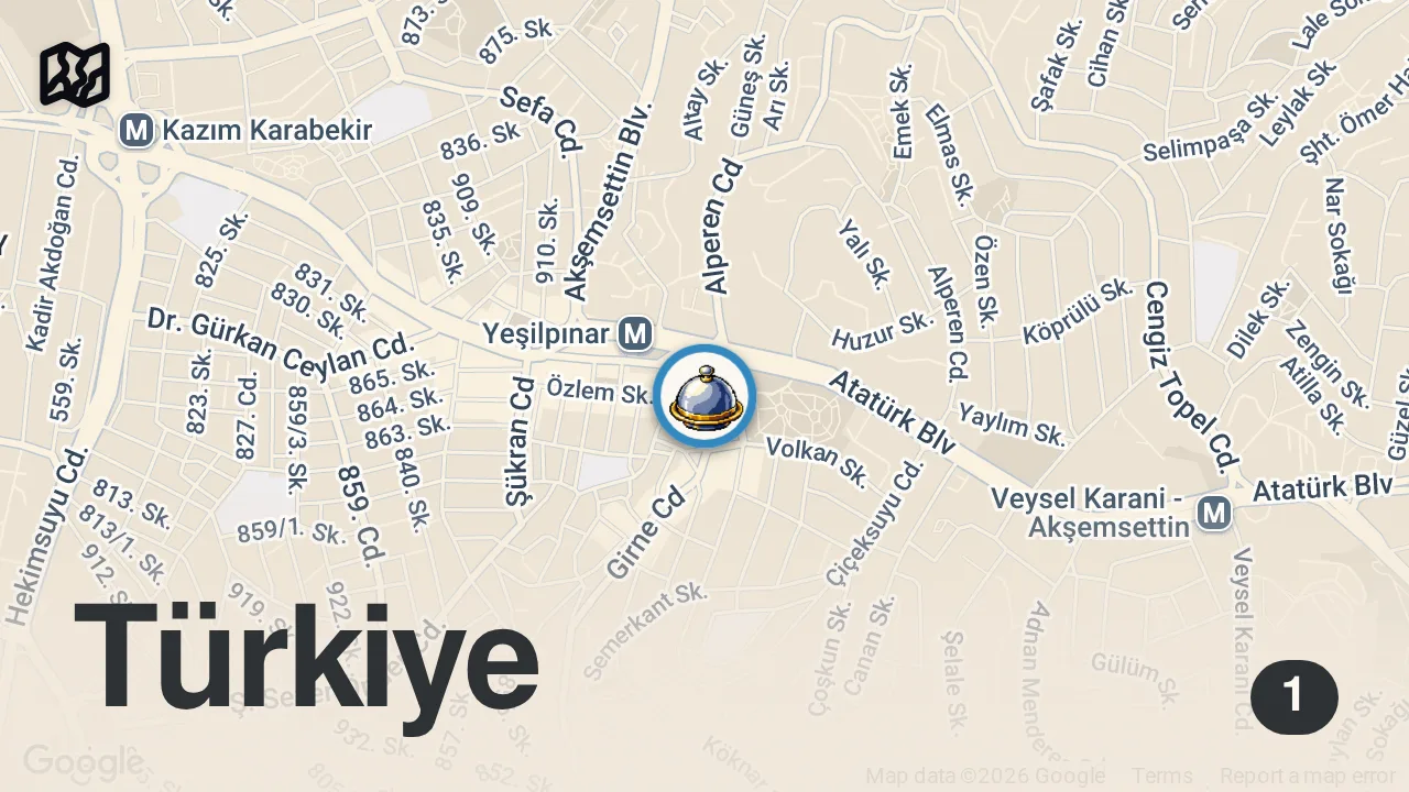 Map of 1 spot from BU LOKANTA İÇİN YURT DIŞINDAN GELİYORLAR