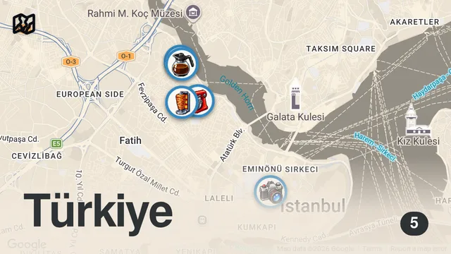 Map of ISTANBUL Street food - KEBAB KING OF TURKEY + STREET FOOD TOUR OF ISTANBUL, TURKEY